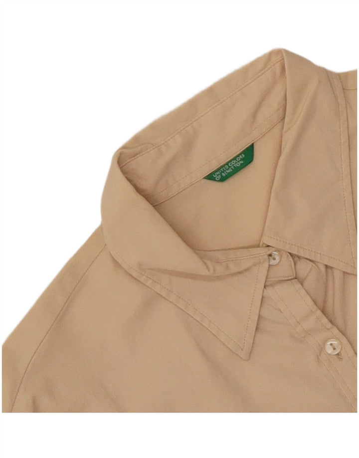 Camisa feminina Benetton UK 16 grande bege