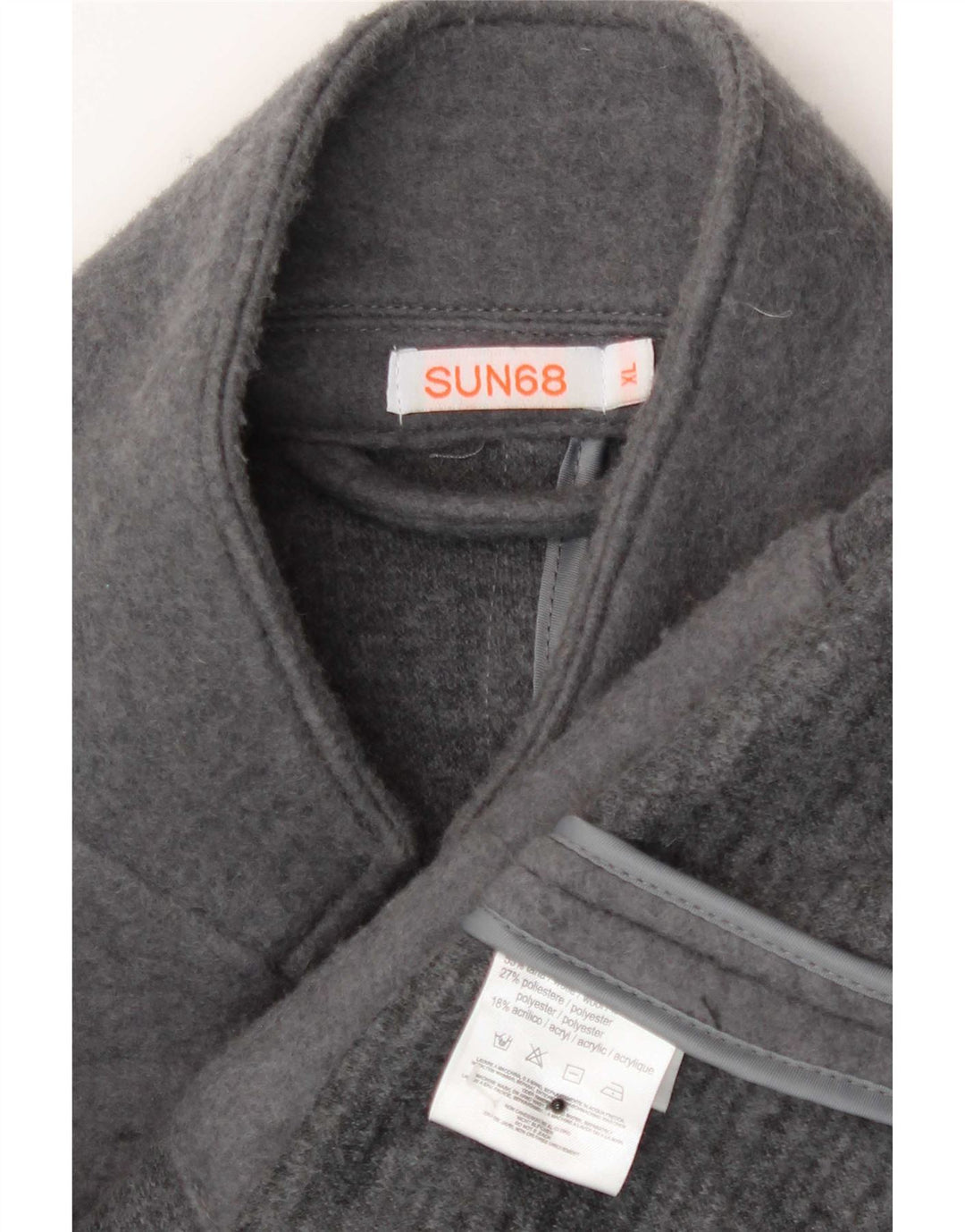 Jaqueta blazer masculina Sun68 com 5 botões Reino Unido 42 XL lã cinza