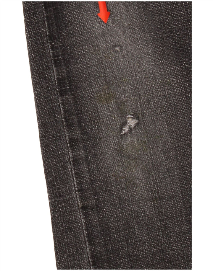Calça jeans feminina Levi's 505 Distressed Straight US 6 Médio W30 L32 Cinza