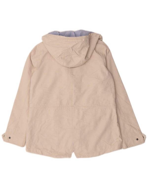 O poliéster branco esbranquiçado pequeno do revestimento utilitário encapuçado Reino Unido 10 das mulheres da roupa da tripulação