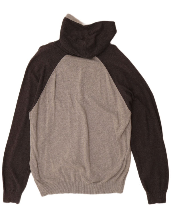 CALVIN KLEIN JEANS Suéter cardigã masculino com capuz XL cinza colorblock algodão