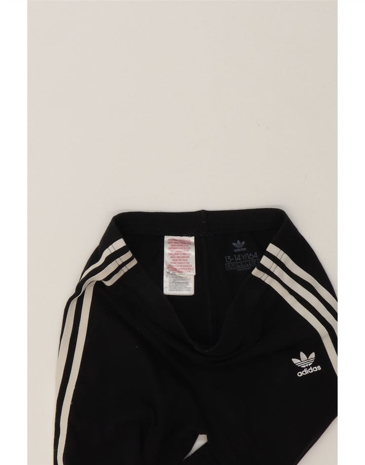 ADIDAS Girls Leggings 13-14 Years Black Cotton Vintage Adidas and Second-Hand Adidas from Messina Hembry 