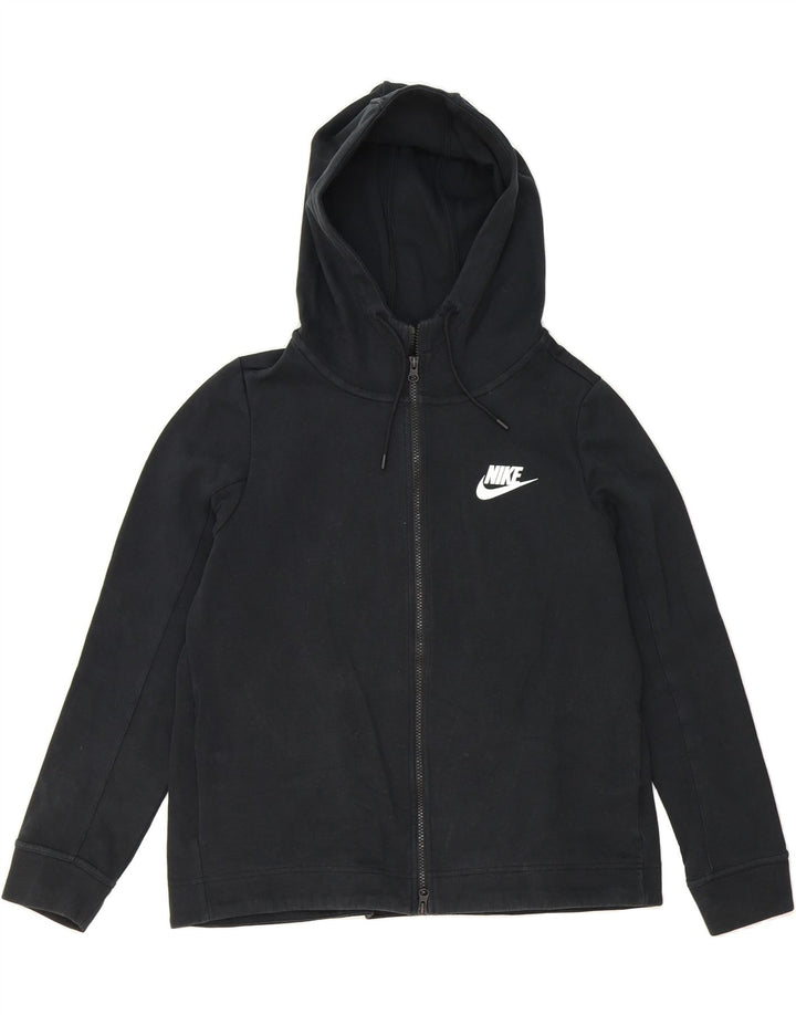 NIKE Womens Zip Hoodie Sweater UK 16 Large Black Cotton Vintage Nike and Second-Hand Nike from Messina Hembry 