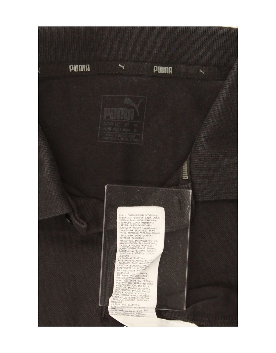 PUMA Mens Polo Shirt XL Black Cotton Vintage Puma and Second-Hand Puma from Messina Hembry 