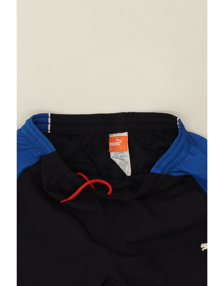 Calça de treino masculina PUMA pequena azul marinho Colourblock poliéster