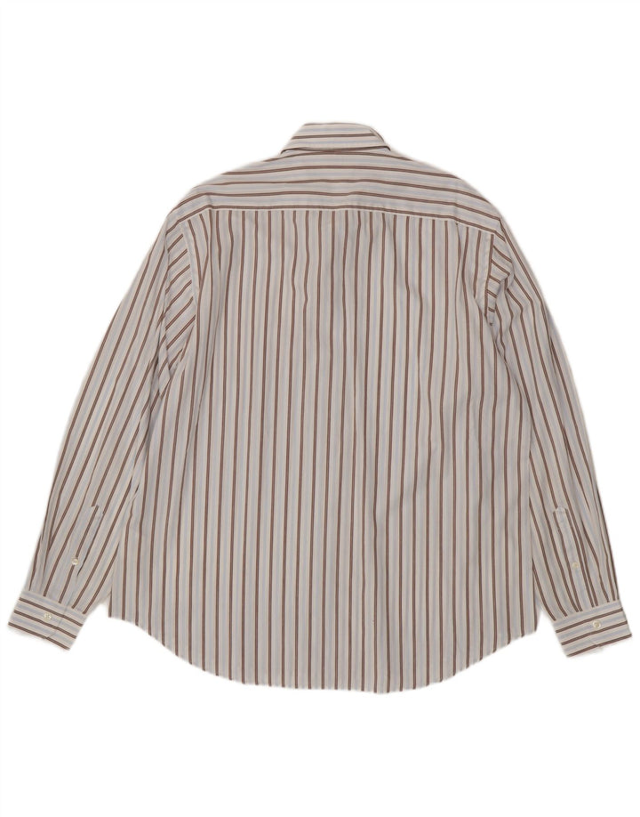 Camisa masculina CARRERA XL azul risca de giz algodão