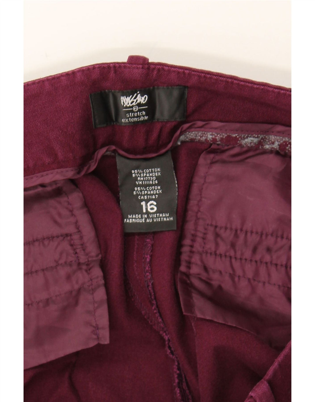 MOSSIMO Womens Slim Jeans US 16 2XL W38 L25 Burgundy Cotton Vintage Mossimo and Second-Hand Mossimo from Messina Hembry 