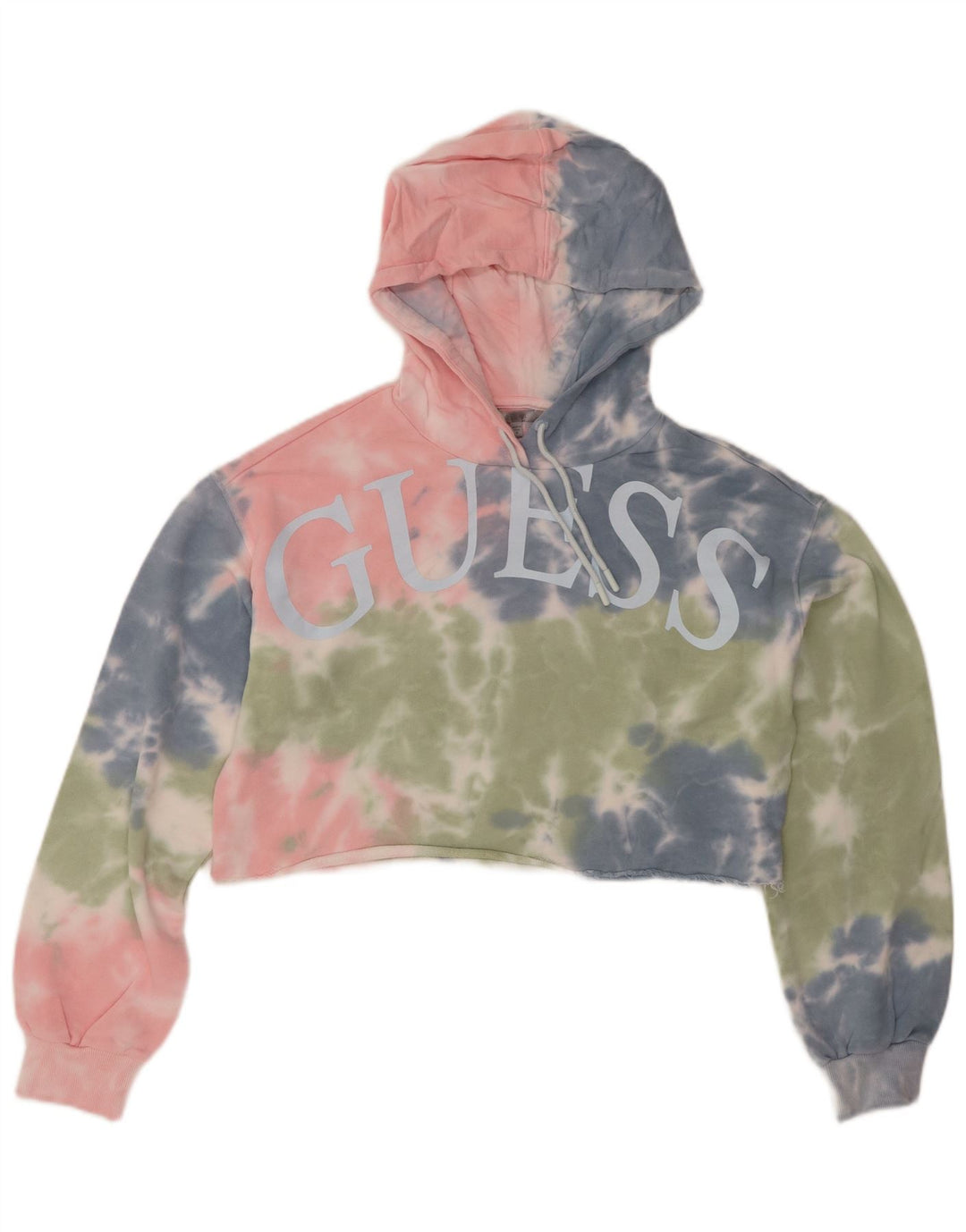 Suéter feminino com capuz e corte grande GUESS UK 8 médio multicolorido