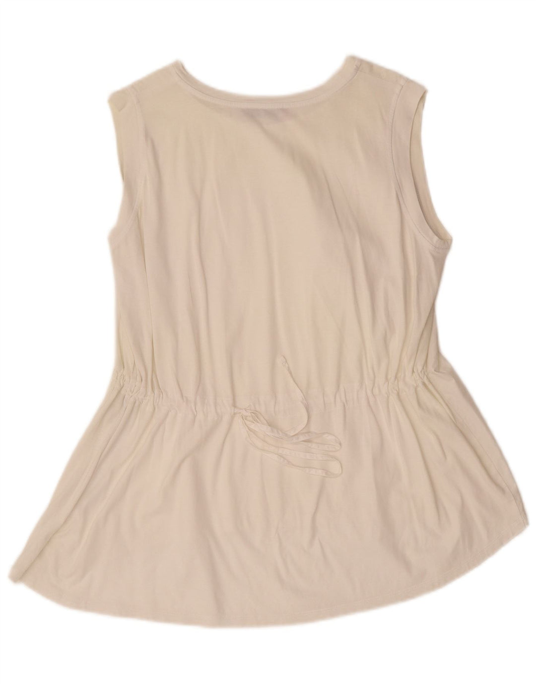 MAX&CO. Blusa feminina sem mangas Top UK 14 algodão branco médio