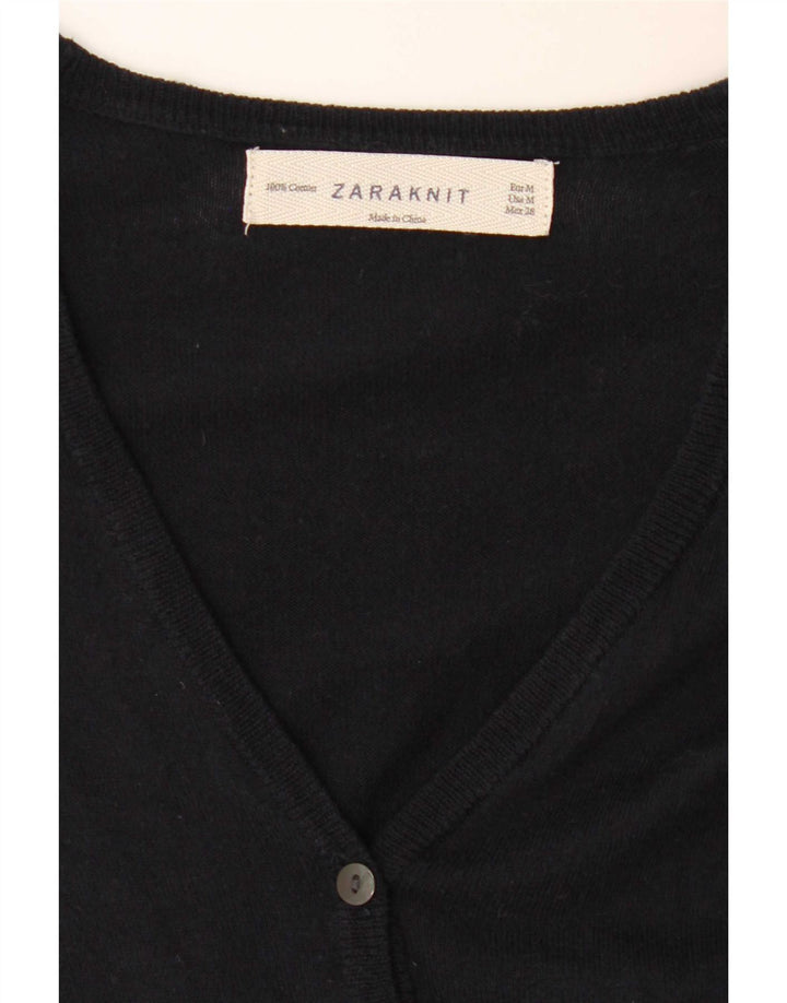 Suéter cardigã feminino Zara Reino Unido 12 algodão azul marinho médio