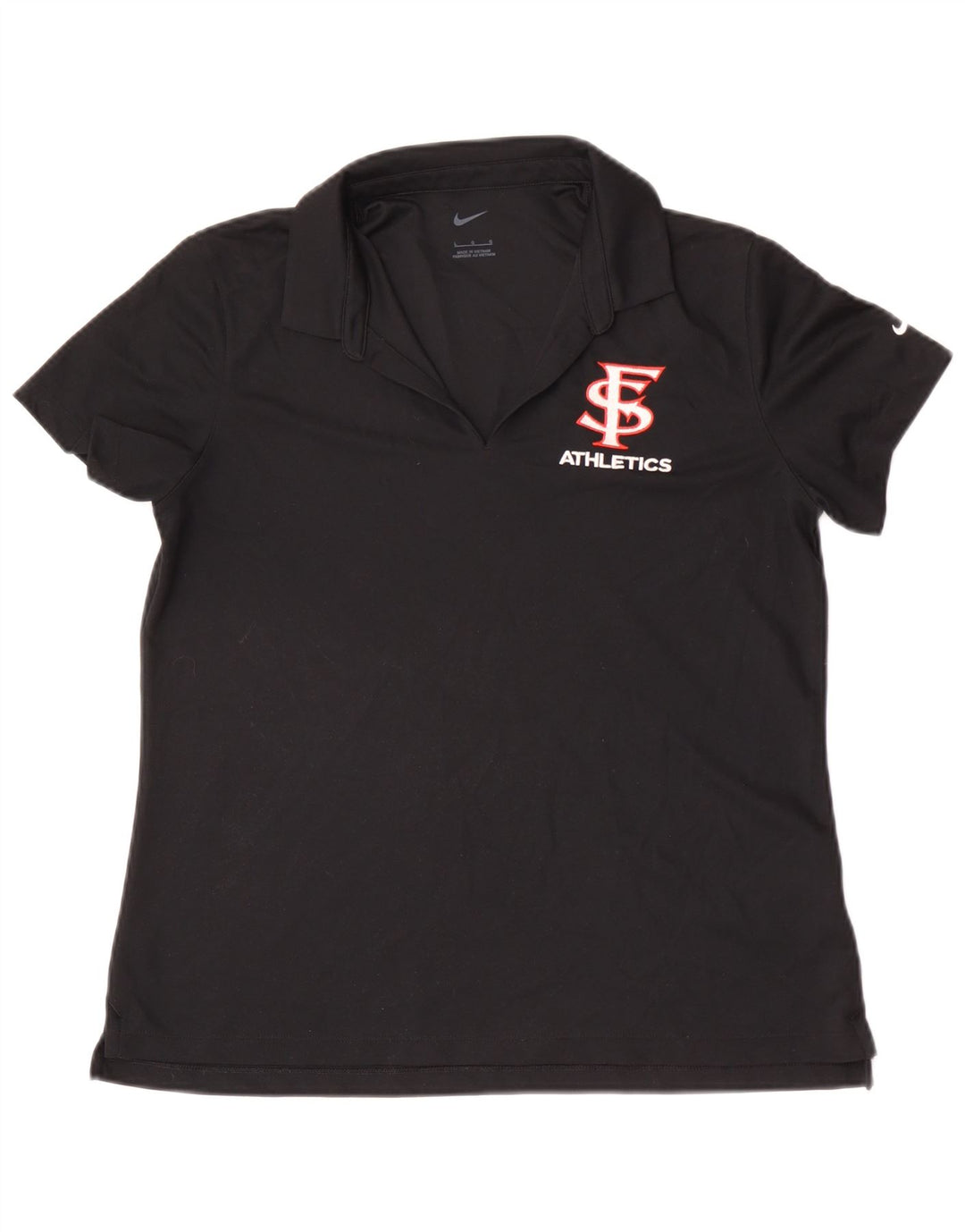 Camisa polo feminina Nike San Francisco UK 14 grande poliéster preto