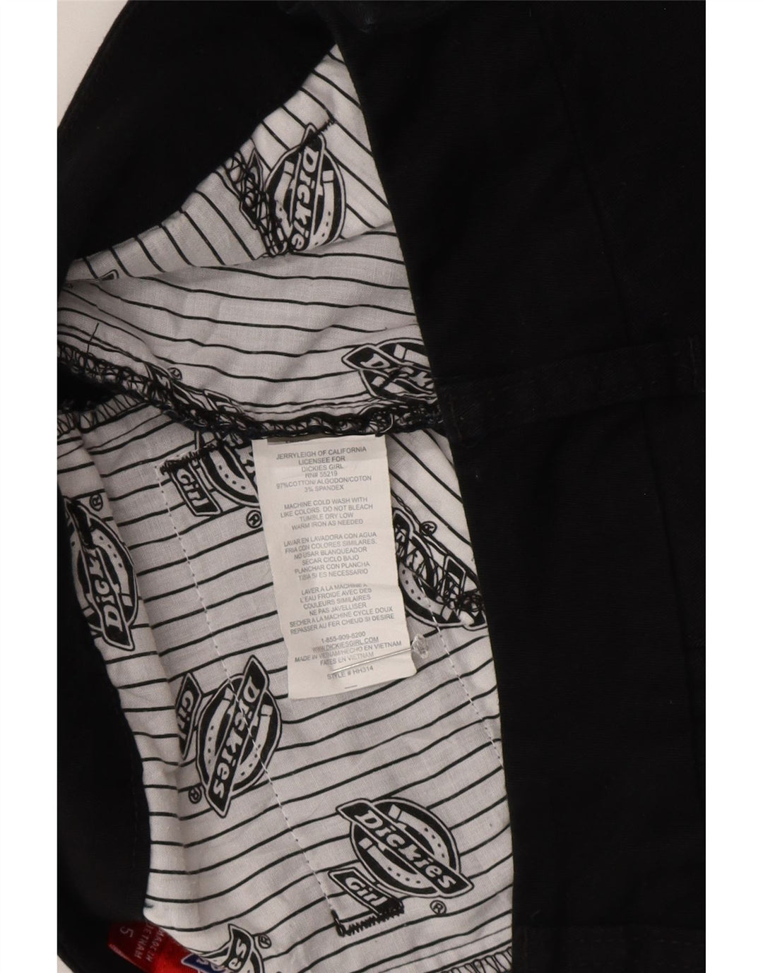 Saia reta feminina Dickies US 5 pequena W28 algodão preto