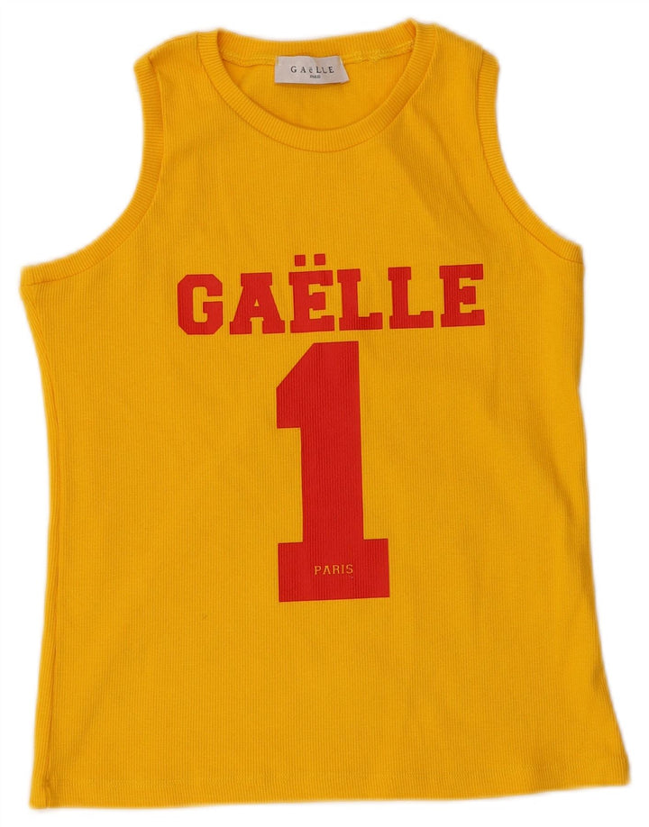 Colete gráfico Gaelle Boys Top 15-16 anos algodão amarelo