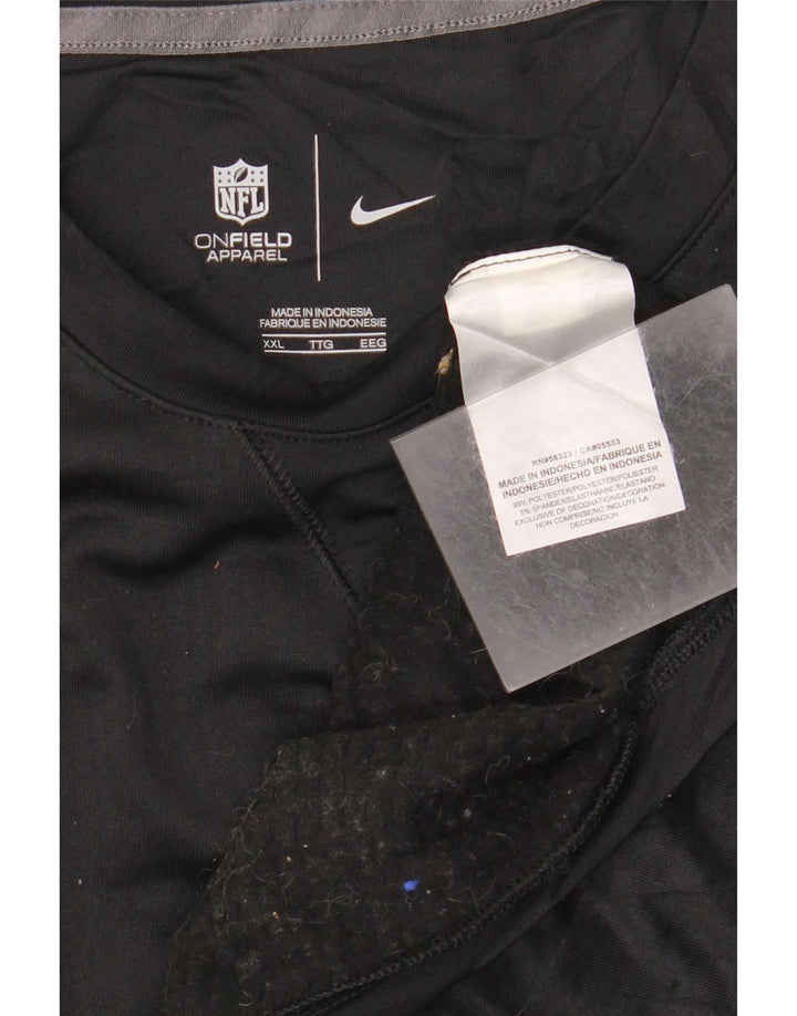 Top gráfico feminino Nike manga comprida UK 20 2XL preto poliéster