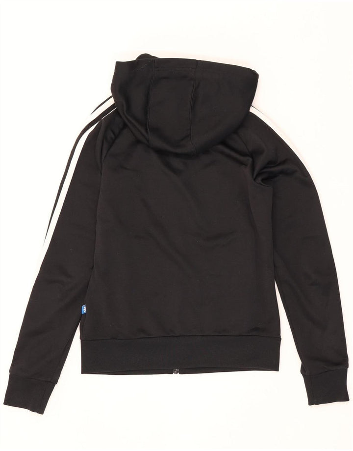 Suéter adidas feminino com capuz e zíper Reino Unido 8 pequeno poliéster preto