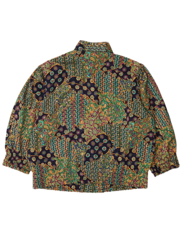 Blusa feminina vintage manga 3/4 IT 46 grande paisley multicolorida