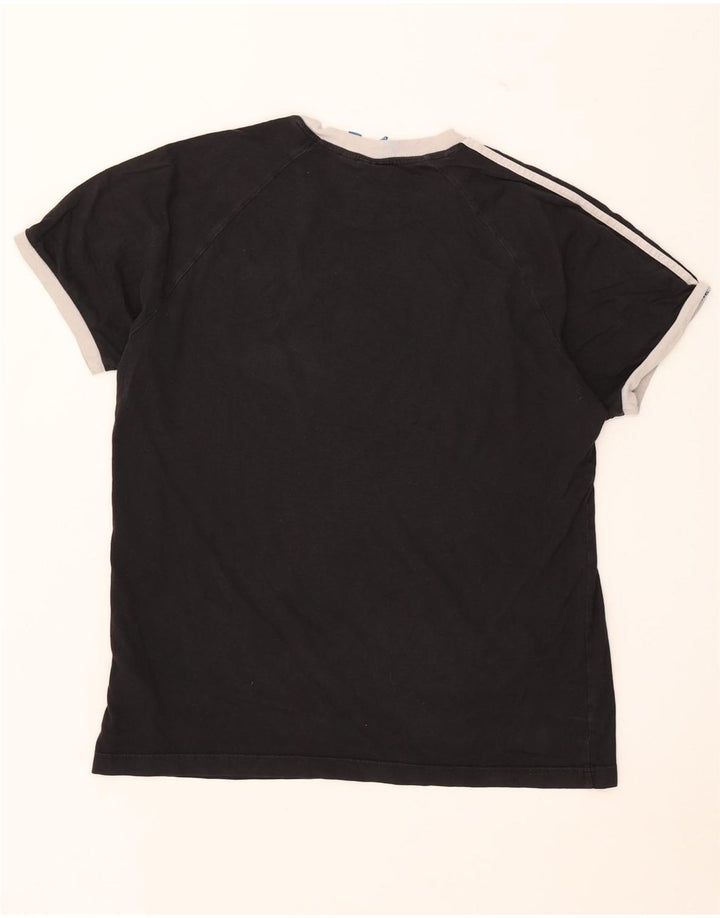 Adidas Mens Camiseta Top Grande Algodão Colorblock Preto