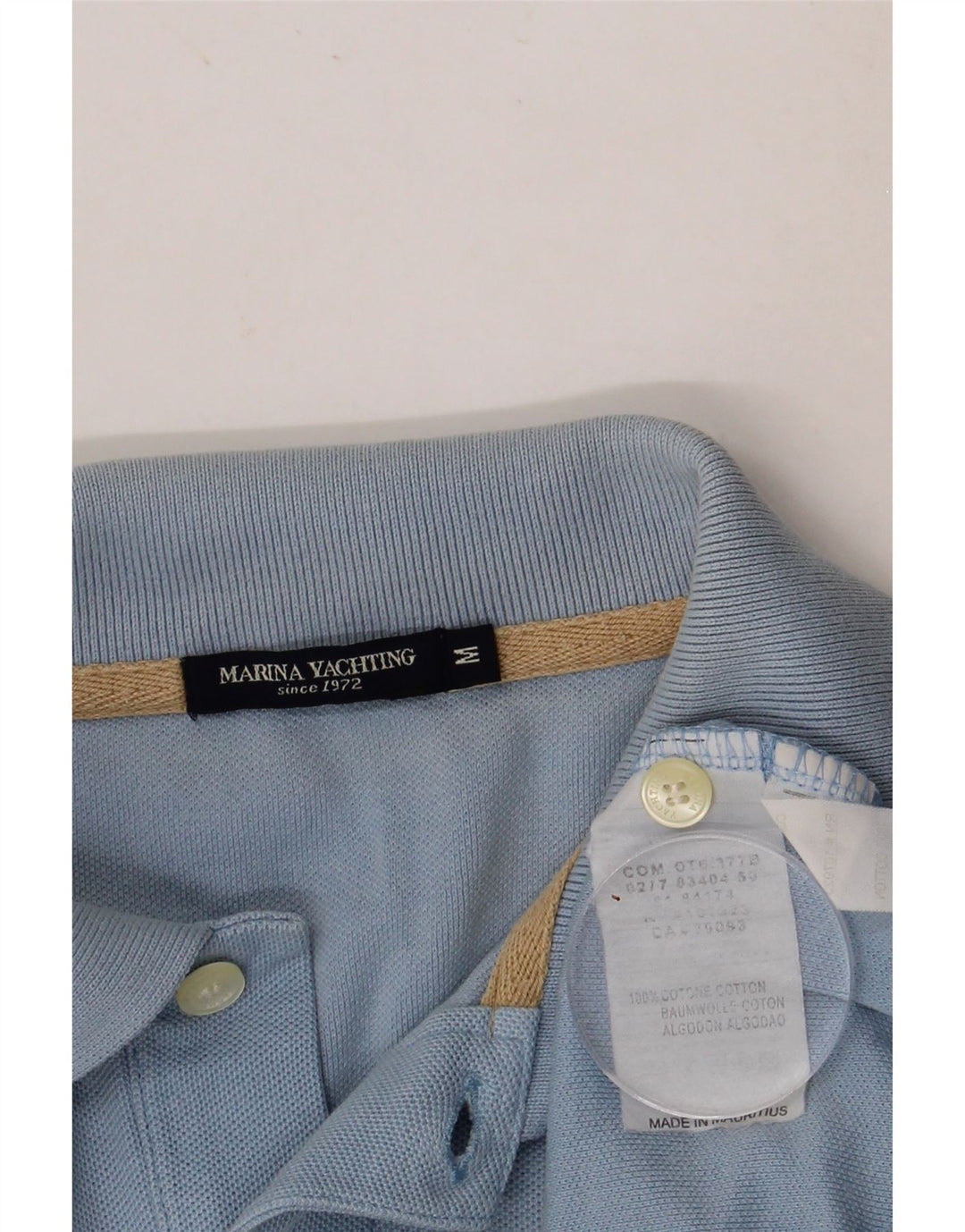 Camisa polo masculina MARINA YACHTING algodão azul médio