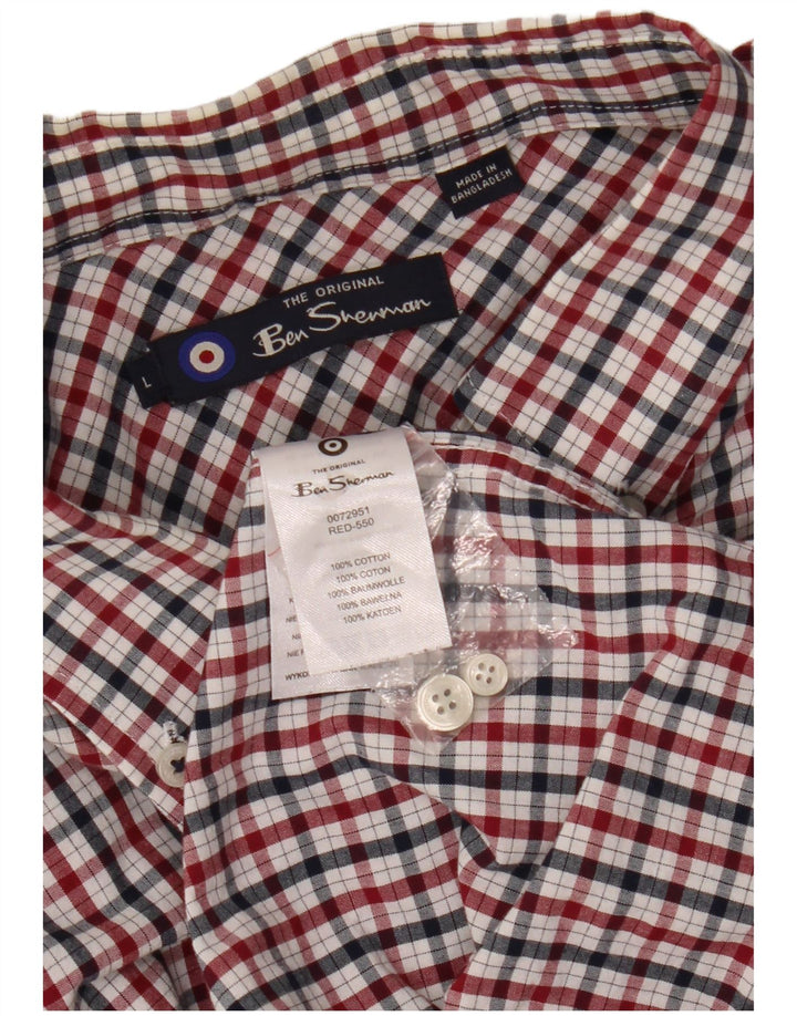 Camisa masculina Ben Sherman grande algodão xadrez multicolorido