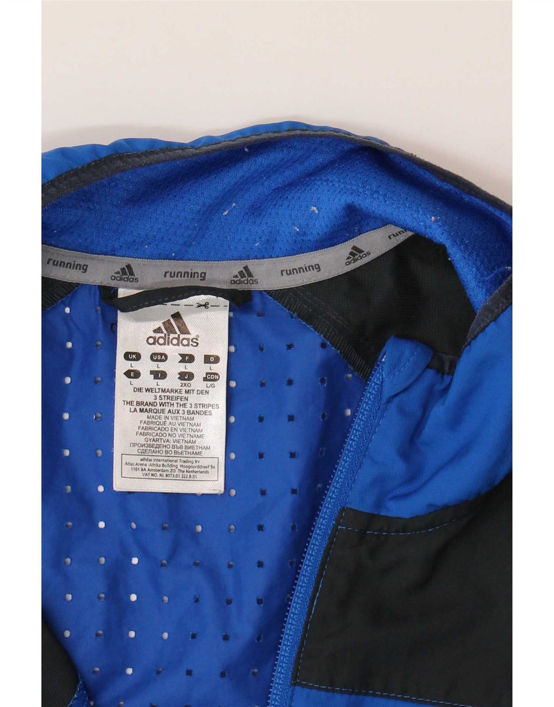Adidas Mens Treino Top Jaqueta Grande Azul Colorblock Poliéster