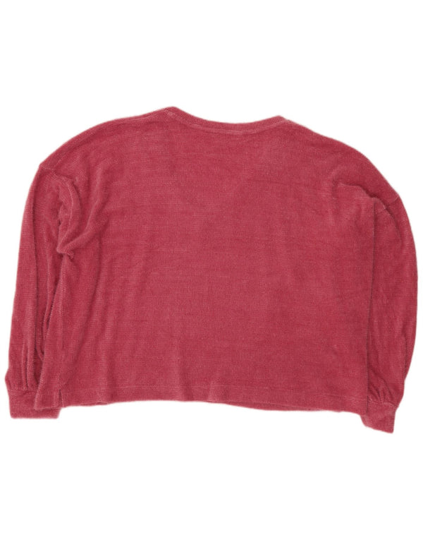 Suéter feminino Marks & Spencer superdimensionado com decote em V Reino Unido 18 XL rosa