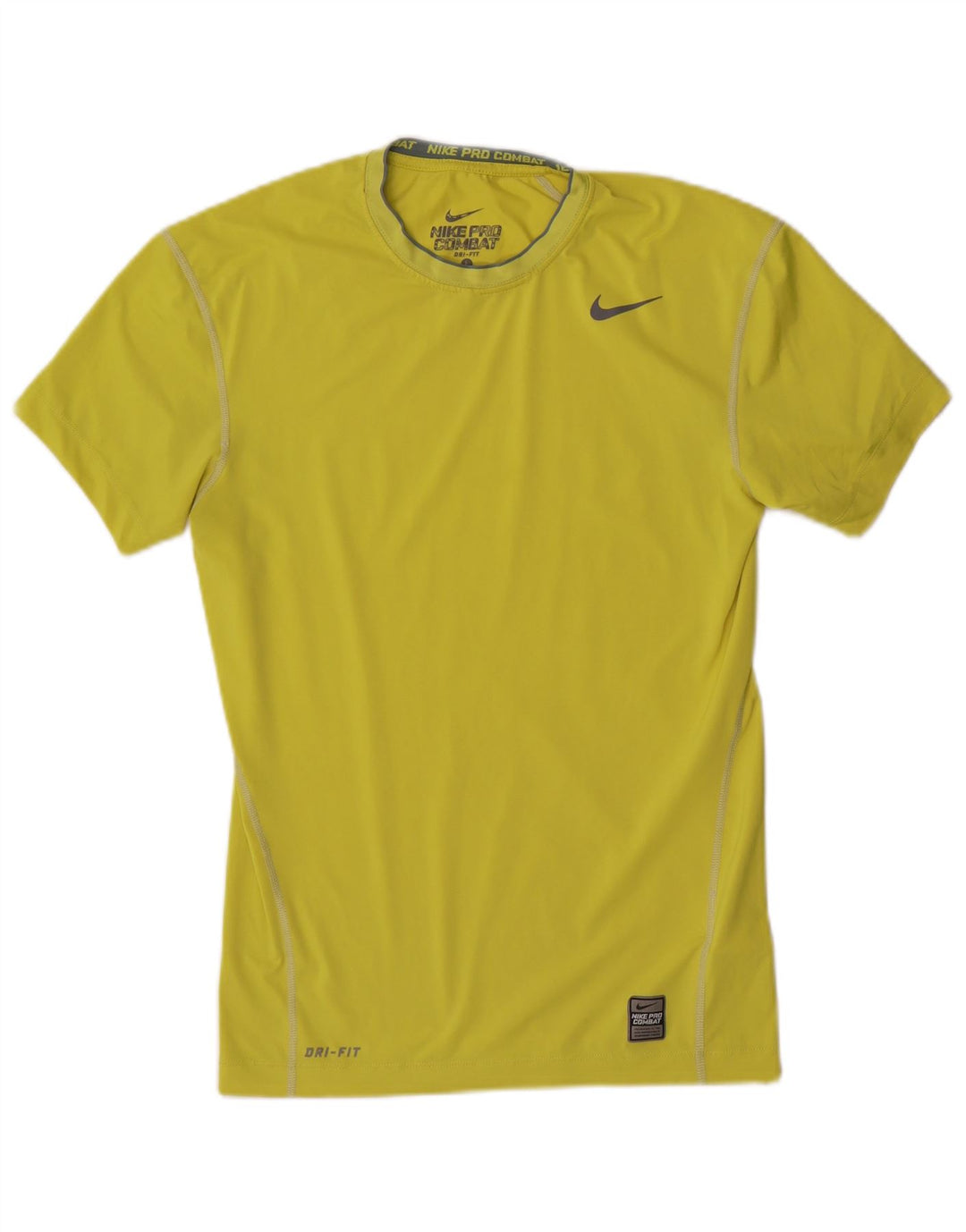 Camiseta masculina Nike Dri Fit Top grande de poliéster amarelo esportivo
