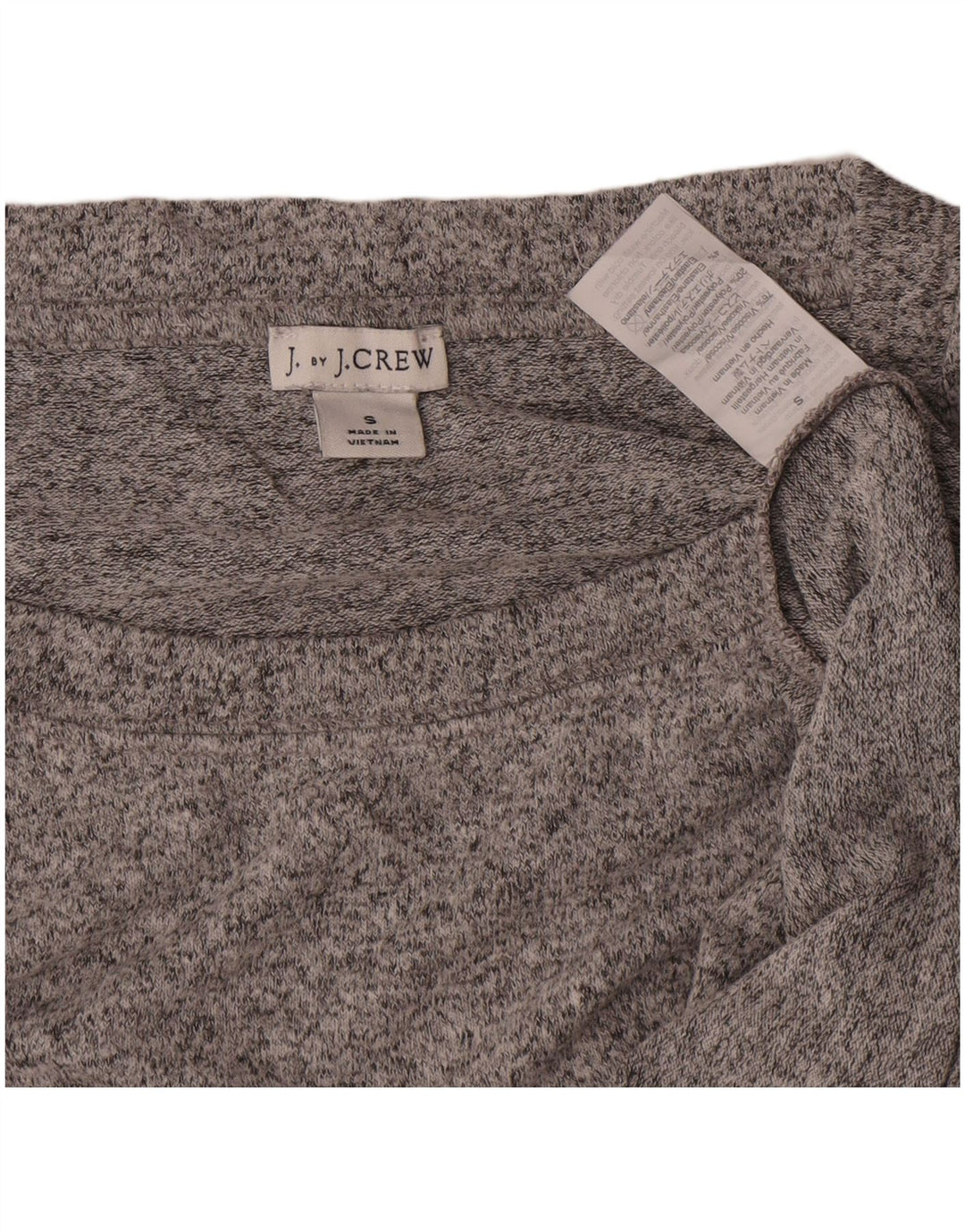 J. Crew Suéter feminino grande com gola canoa Reino Unido 10 pequeno cinza manchado