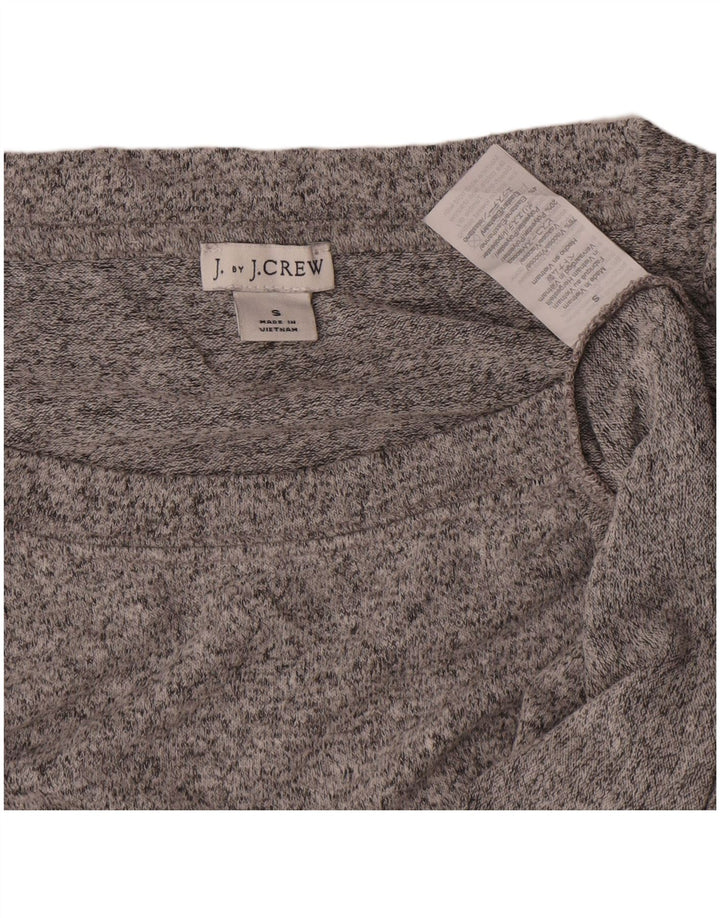 J. Crew Suéter feminino grande com gola canoa Reino Unido 10 pequeno cinza manchado