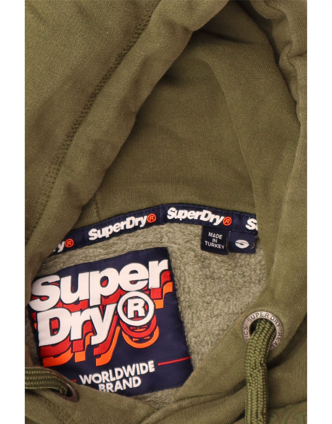SUPERDRY moletom com capuz masculino gráfico pequeno algodão cáqui