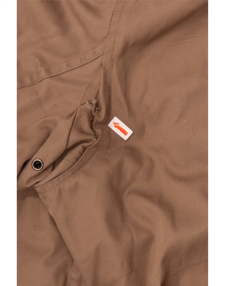 Jaqueta militar com capuz masculina vintage IT 52 XL poliéster bege