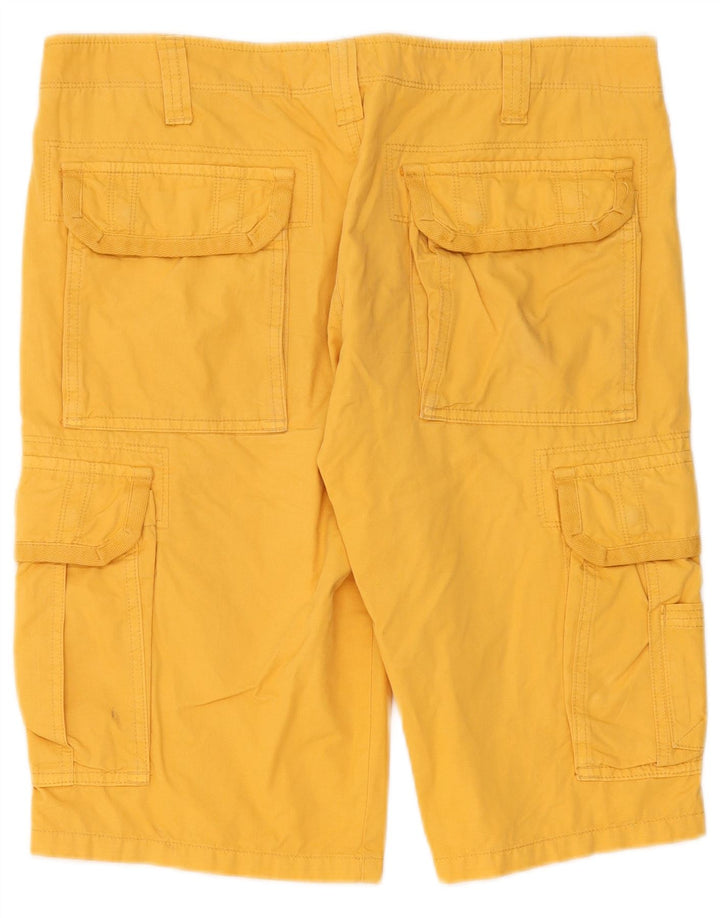 Rifle Mens Cargo Shorts W33 Algodão Amarelo Médio