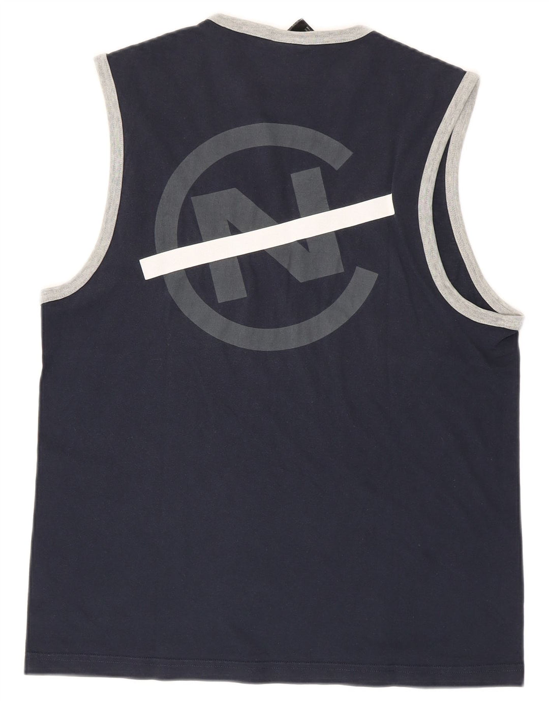 Colete gráfico masculino Nautica top pequeno algodão azul marinho