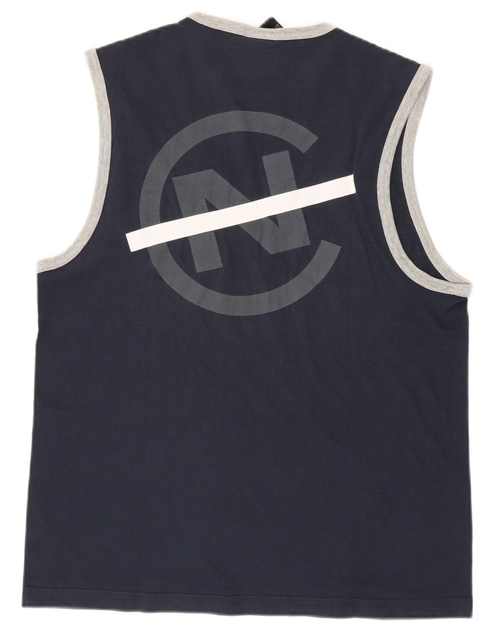 Colete gráfico masculino Nautica top pequeno algodão azul marinho
