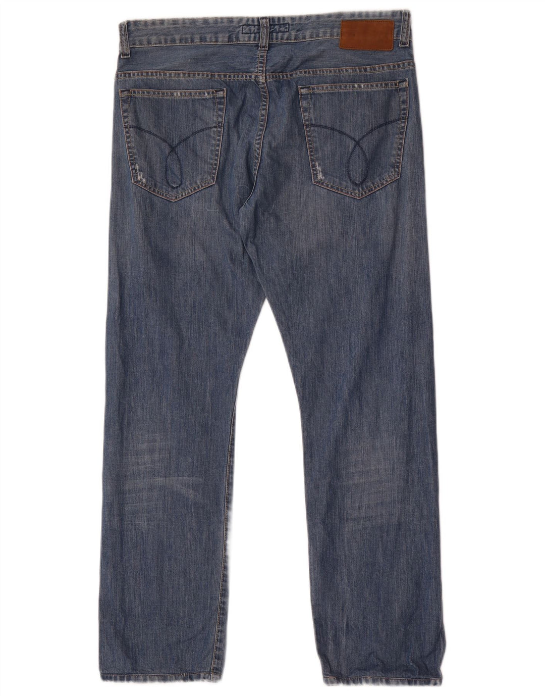 Calça jeans reta masculina Calvin Klein W32 L30 azul algodão