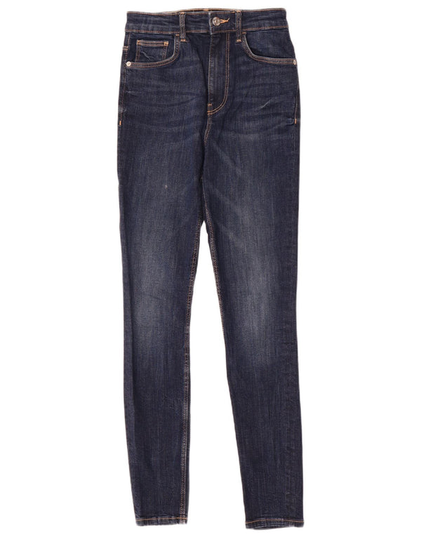 Calça jeans skinny feminina Zara EU 36 XS W26 L28 azul marinho algodão