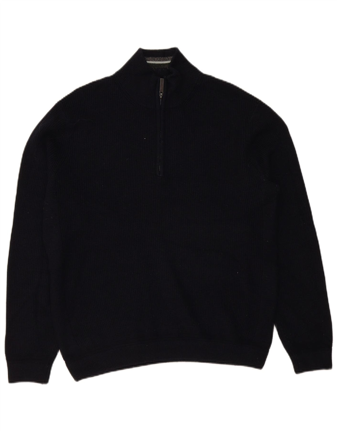 Suéter masculino Ted Baker com zíper e pescoço tamanho 5 XL azul marinho poliéster