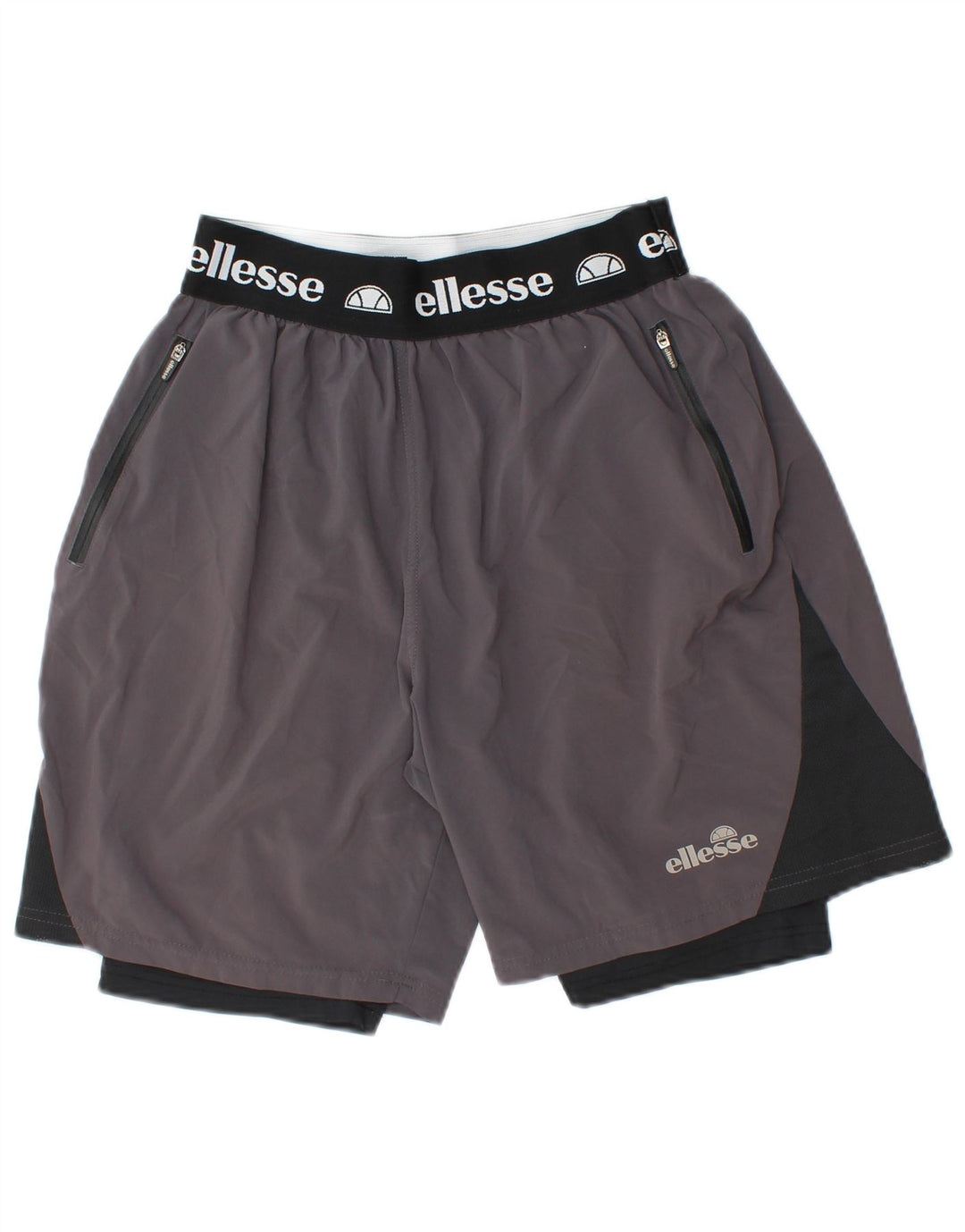 Shorts esportivos gráficos masculinos ELLESSE bloco colorido cinza médio