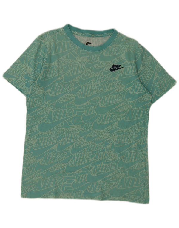 Camiseta gráfica Nike Boys Top 12-13 anos grande algodão turquesa