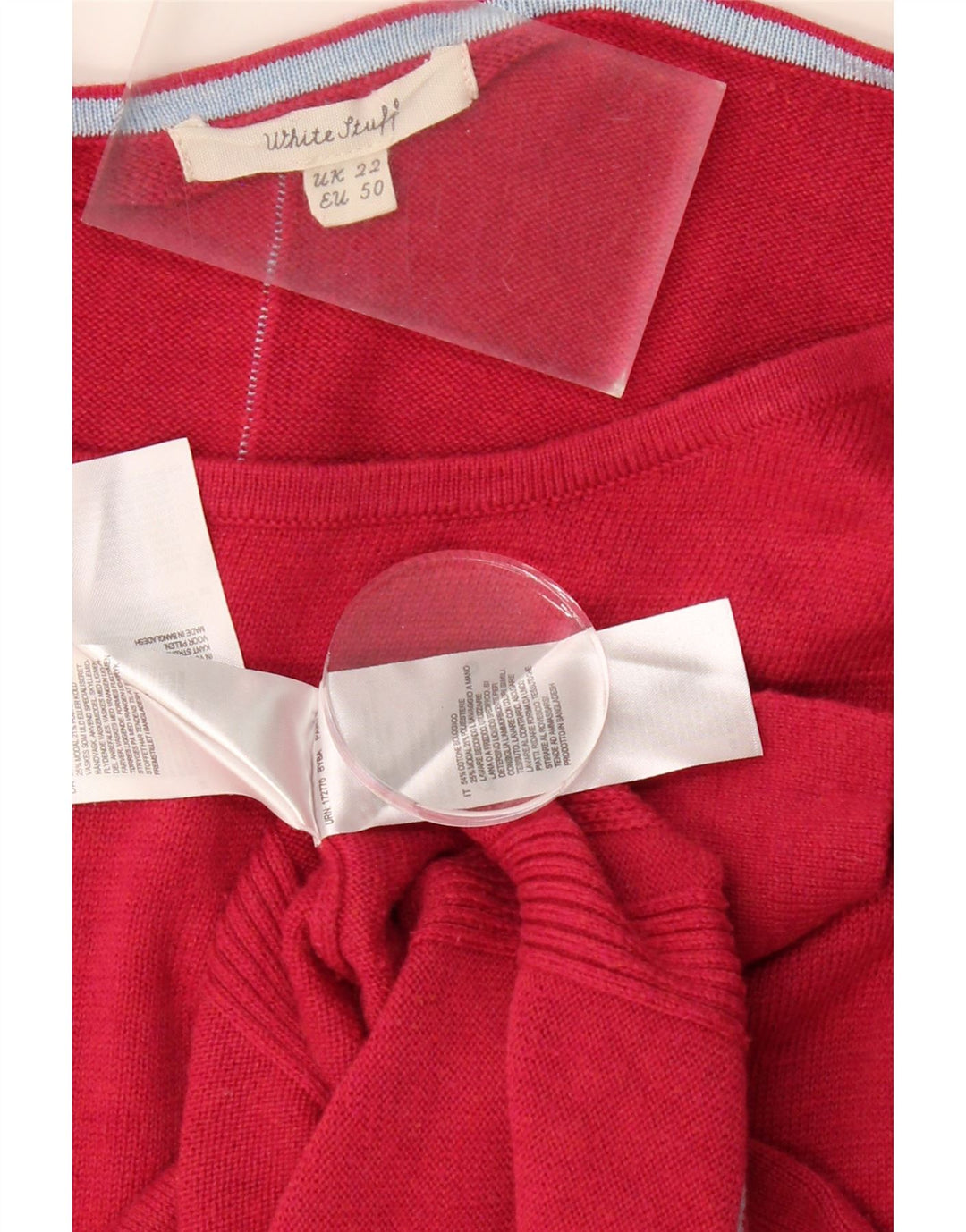 WHITE STUFF Womens Crew Neck Jumper Sweater UK 22 3XL Red Cotton Vintage White Stuff and Second-Hand White Stuff from Messina Hembry 
