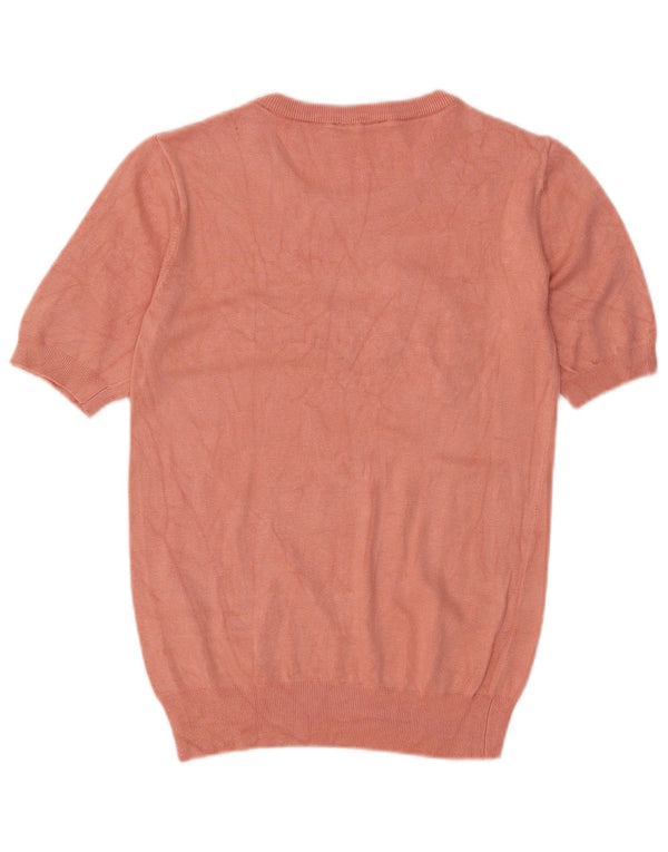 Suéter feminino Guess com gola redonda e estampa gráfica UK 14 rosa médio