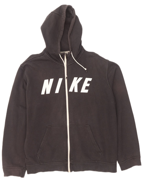 Suéter Nike masculino com capuz e zíper gráfico XL cinza algodão