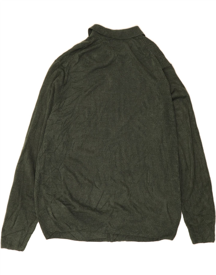 DOCKERS Mens Polo Neck Jumper Sweater 2XL Green Acrylic Vintage Dockers and Second-Hand Dockers from Messina Hembry 