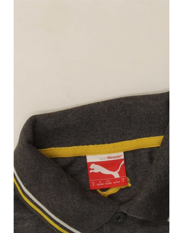 Camisa polo masculina Puma pequena cinza manchada
