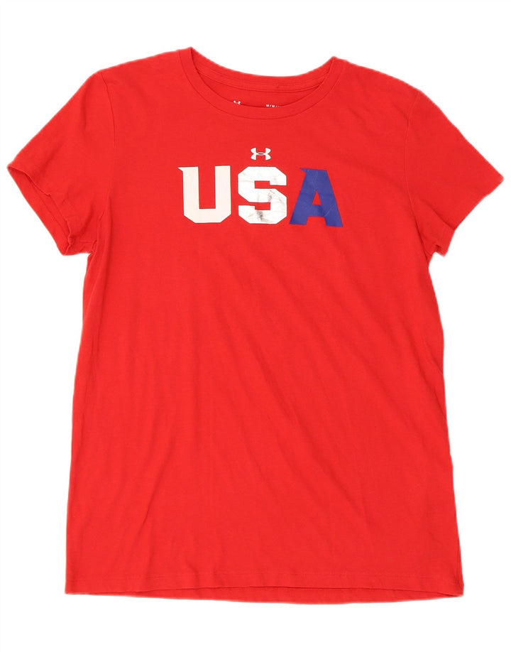 Camiseta masculina Under Armour Regular Graphic Top Médio Algodão Vermelho