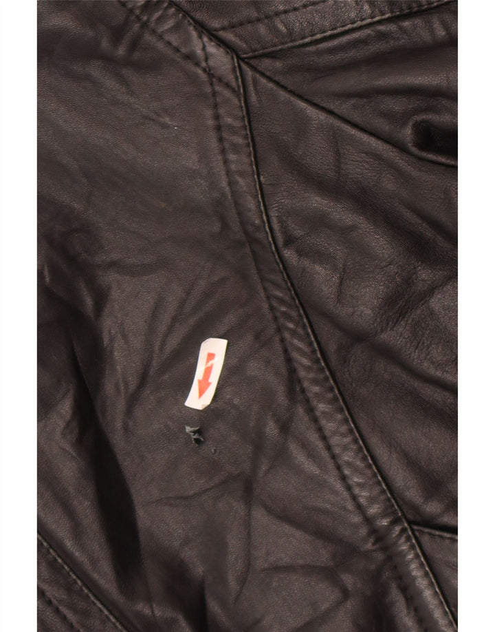 Jaqueta de couro masculina vintage UK 42 XL couro preto