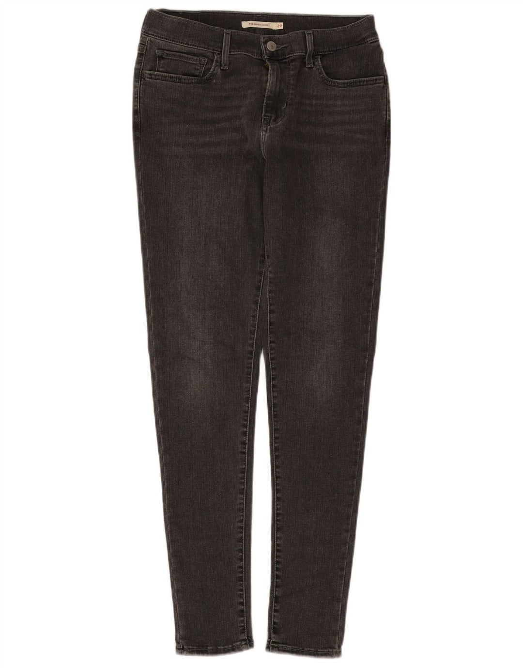 Calça jeans feminina Levi's 710 Super Skinny W29 L30 cinza algodão