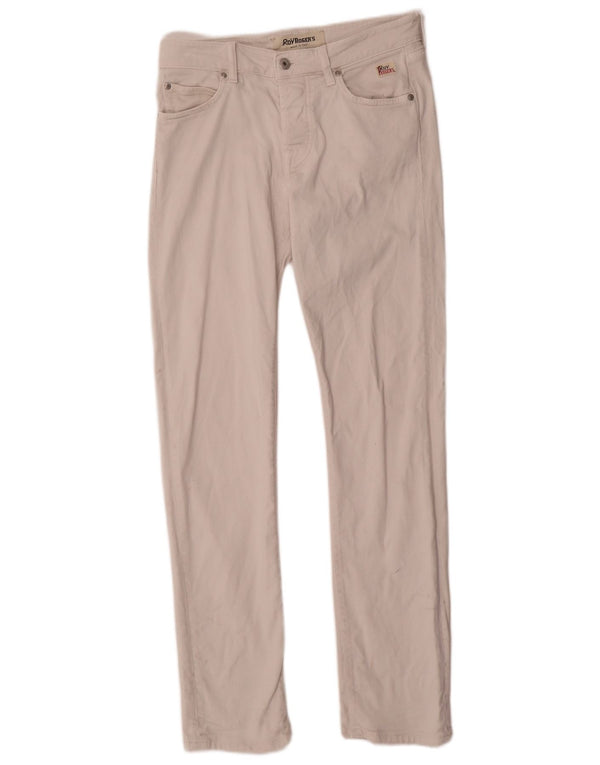 Roy Rogers Mens Slim Straight Jeans W31 L32 Algodão Bege