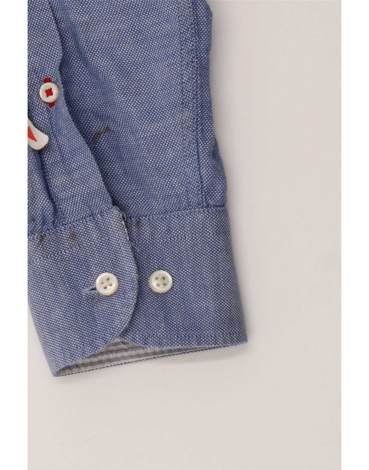 Camisa masculina Tommy Hilfiger de algodão azul médio