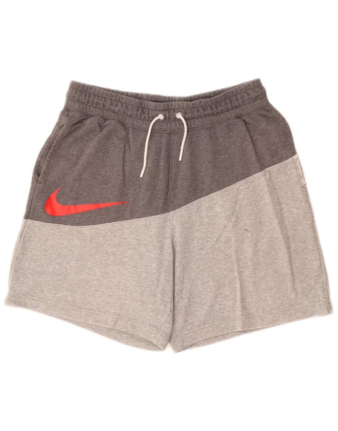 Shorts esportivos masculinos NIKE grandes cinza colorblock algodão