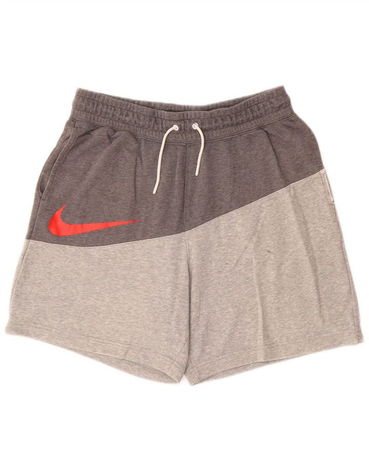Shorts esportivos masculinos NIKE grandes cinza colorblock algodão